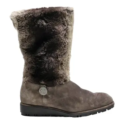 STUART WEITZMAN High Boots Grey Synthetic Womens UK 4