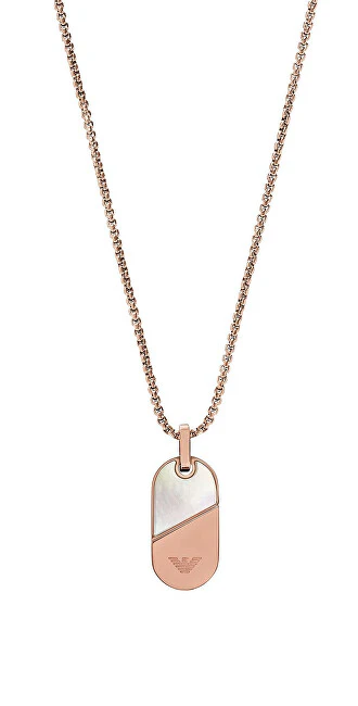 Emporio Armani Elegante Collana Placcata Oro Con Logo Dell'Aquila In Madreperla Egs3139221