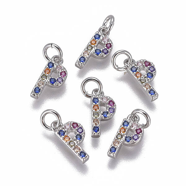 Brass Micro Pave Cubic Zirconia Charms