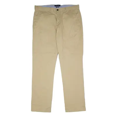 TOMMY HILFIGER Custom Fit Chino Mens Twill Trousers Beige Straight W34 L32
