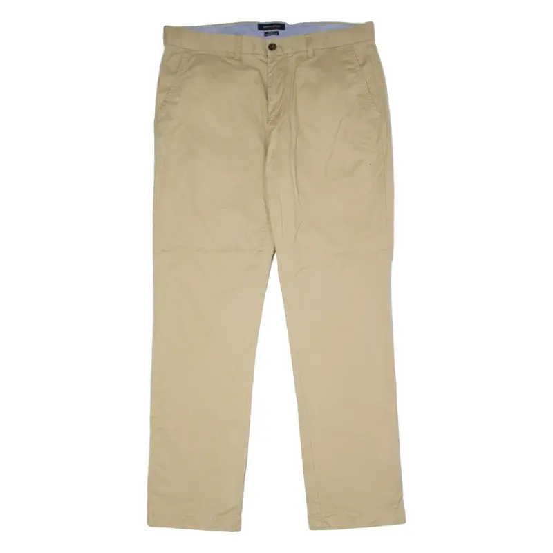 TOMMY HILFIGER Custom Fit Chino Mens Twill Trousers Beige Straight W34 L32
