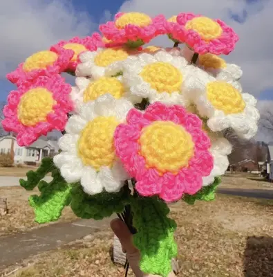 Single Crochet Daisy flower Decorative Decor