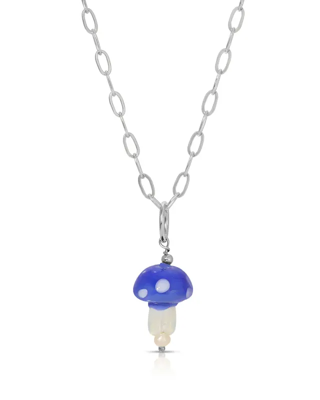 Pliz Necklace | Color: Dark Blue | Metal Color: Silver