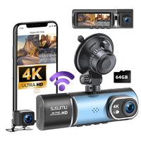 360° Dash Cam Front and Rear Inside Built-in WIFI  Gps  3 Channel 3.17\