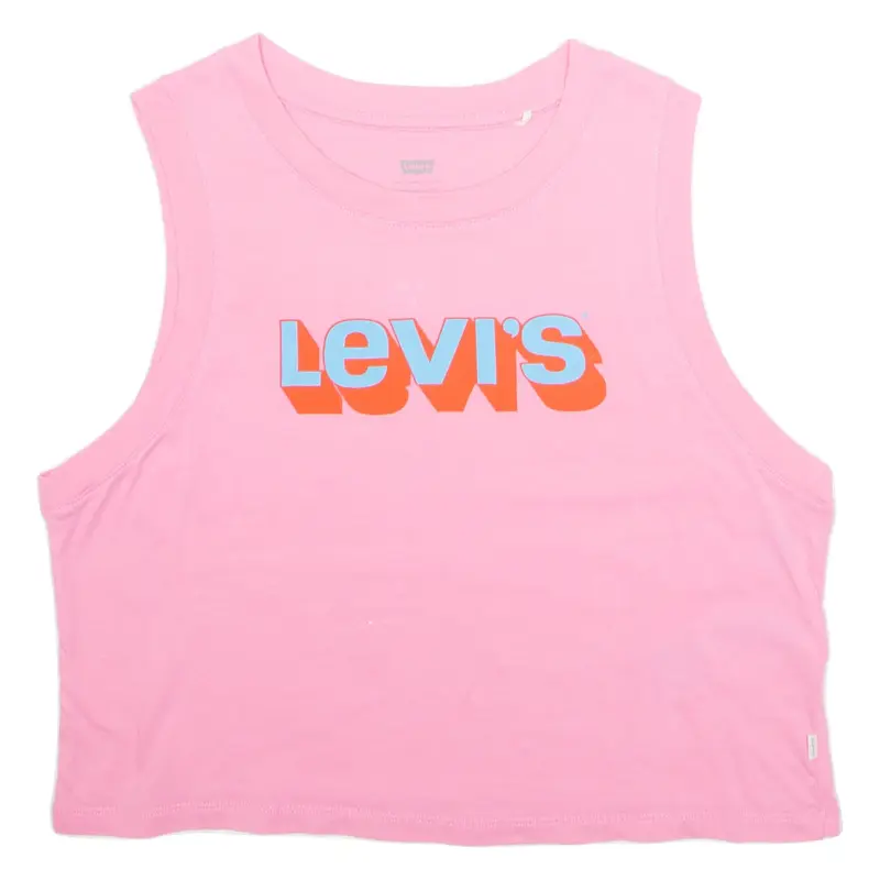 LEVI'S Cropped Womens Vest Pink Sleeveless S