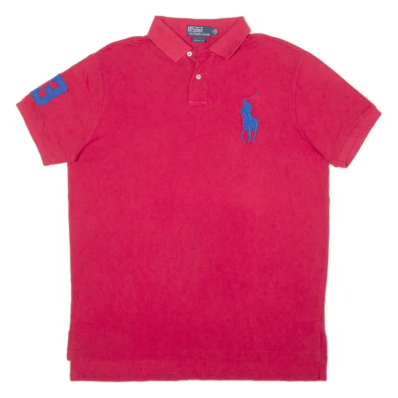 POLO RALPH LAUREN Custom Fit Mens Polo Shirt Red XL