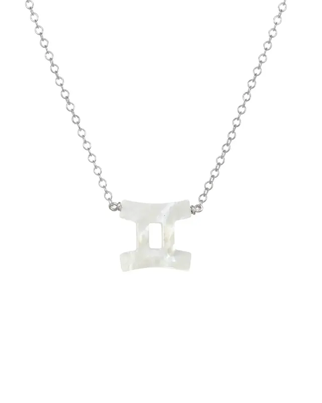 Zodiac Necklace | Metal Color: Silver | Sign: Gemini
