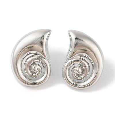 Snail Brass Stud Earrings for Women