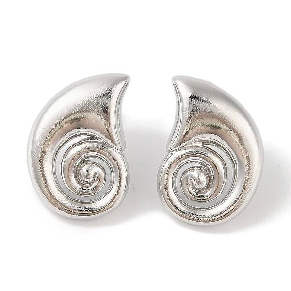 Snail Brass Stud Earrings for Women
