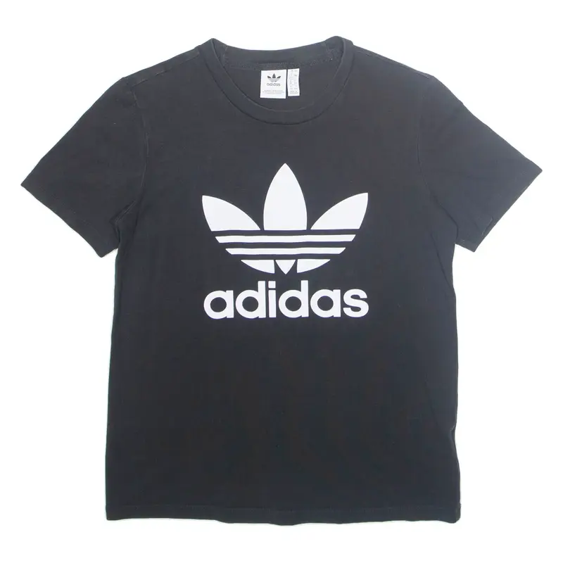 ADIDAS Womens T-Shirt Black UK 12