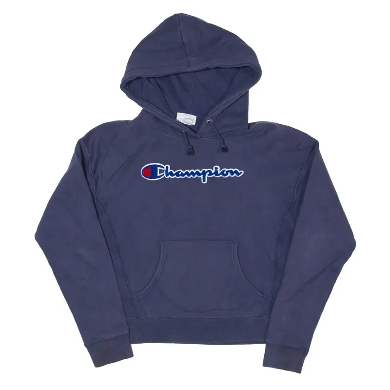 CHAMPION Reverse Weave Hoodie Blue Pullover Womens S