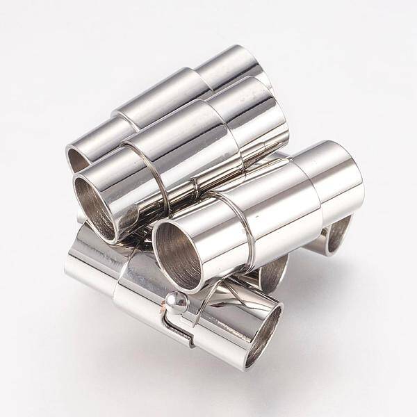 Tarnish Resistant Column Stainless Steel Locking Tube Magnetic Bracelet Necklace Clasps