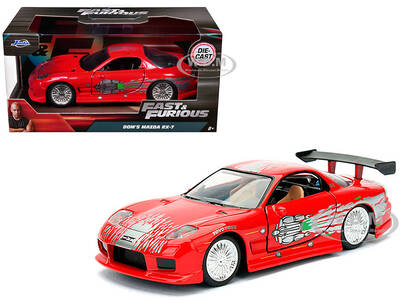 Dom's Mazda RX-7 Red with Graphics Fast & Furious Movie 1/32 Diecast Model Car by Jada