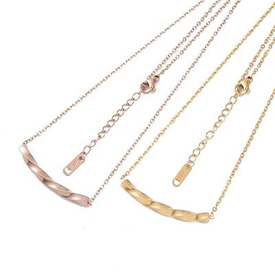 Ion Plating(IP) 304 Stainless Steel Cable Chain Necklaces