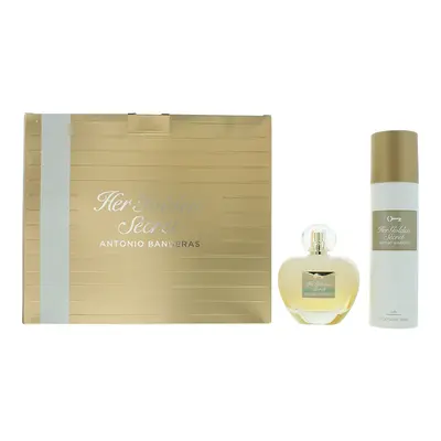 Set Antonio Banderas: Her Golden Secret Eau De Toilette Per Donna 80 ml + Her Golden Secret Deodorante Spray Per Donna 150 ml
