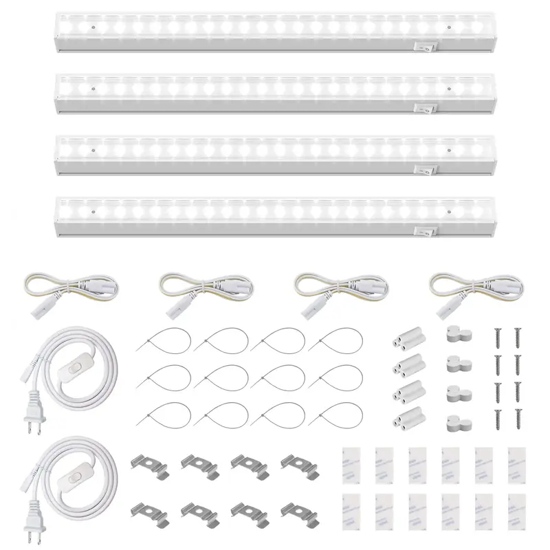 Barrina T5 Grow Lights, 1FT, 5000K White Full Spectrum, Plant Growing Lamp, LED Grow Light Bulbs Plug and Play, 4 Packs