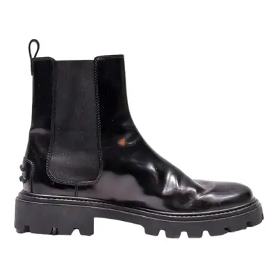 TODS Chelsea Boots Black Leather Womens UK 6.5