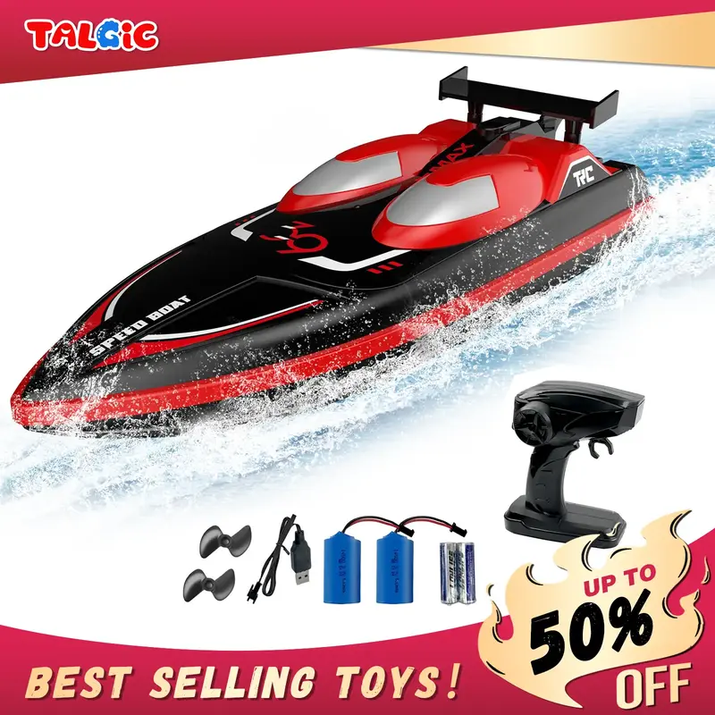 Talgic Remote Control Boat for Adults & Kids, Remote Control Boat for Pools & Lakes & River, Speed up to 10+ MPH, Self-Righti...