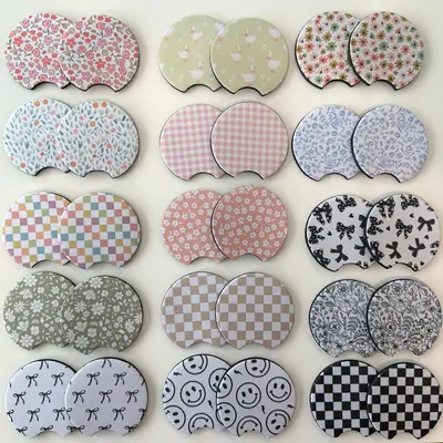 Neoprene Car Coasters | Set of 2 | Stylish Protection for Your Cup Holders
