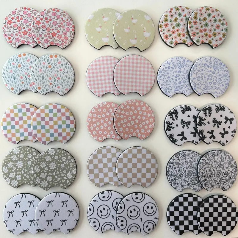 Neoprene Car Coasters | Set of 2 | Stylish Protection for Your Cup Holders