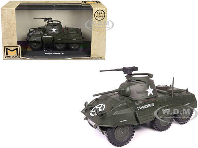 M8 Light Armored Car Olive Drab United States Army 1/43 Diecast Model by Militaria Die Cast