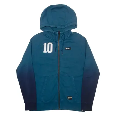 NIKE Football Mens Blue Hoodie Full Zip M