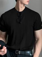 Men's Stylish Plain Round Neck Short Sleeve Tee, Streetwear, Casual Slim Fit Crew Neck Shortsleeve T-shirt for Daily Wear, Vi...