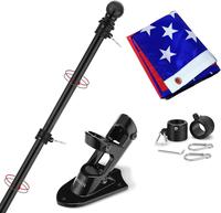 Yeesun Flag Pole for House with 3x5 American Flag, 6 FT Wall Mount Flag Pole with Bracket for Home Porch,Outdoor Deco