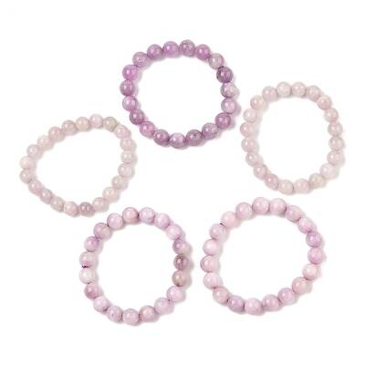 Natural Kunzite Stretch Beaded Bracelets