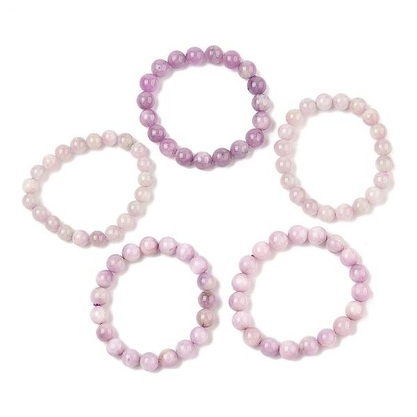 Natural Kunzite Stretch Beaded Bracelets