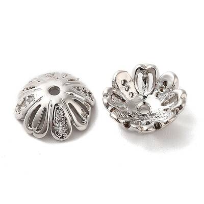 Brass Micro Pave Cubic Zirconia Bead Cap