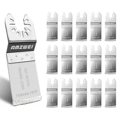 8-16PCS Diamond Oscillating Saw Blades, Curved Edge Grout Remover Tool Blades for Grout Removal Tile Mortar Concrete Masonry,...