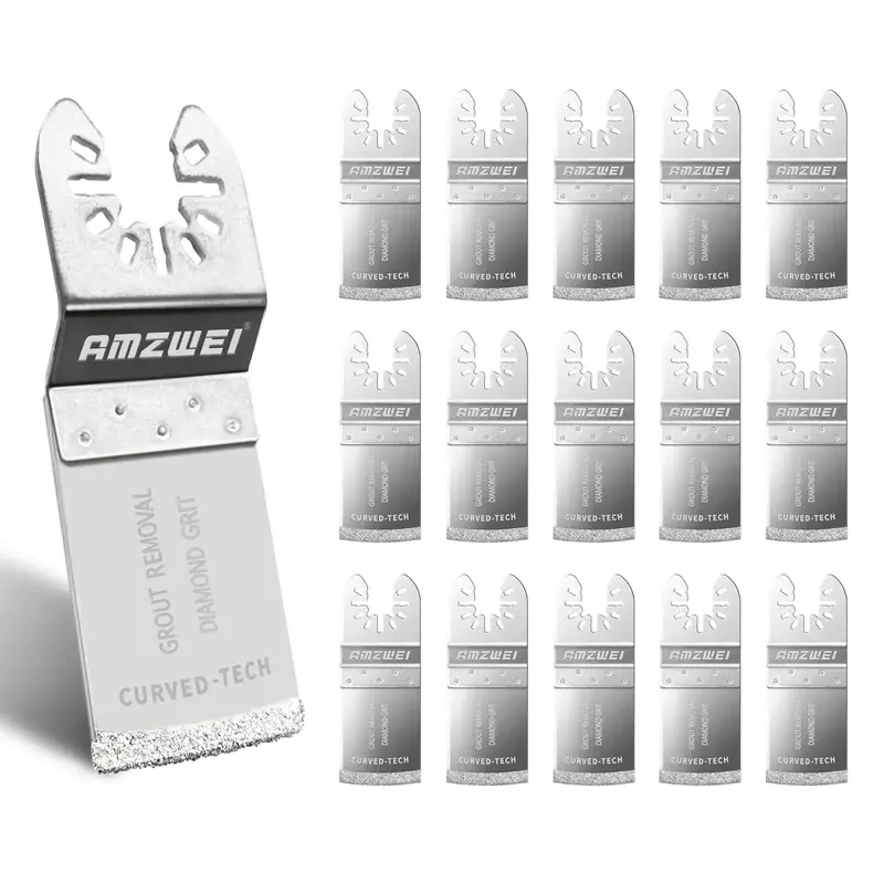 8-16PCS Diamond Oscillating Saw Blades, Curved Edge Grout Remover Tool Blades for Grout Removal Tile Mortar Concrete Masonry,...