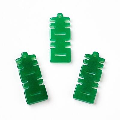 Natural White Jade Chinese Symbol Pendants