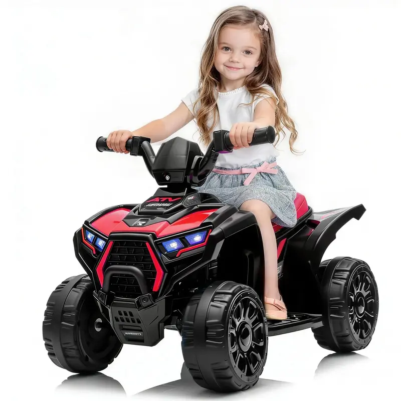 Garvee Kids 6V Battery Powered ATV Car with Lights & Music, 3.5mph Speed, Durable Plastic, All-Terrain Wheels, Toddler Ride-O...