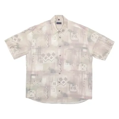 NICK TAYLOR Mens Shirt Brown Geometric XL