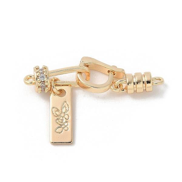 Brass Micro Pave Cubic Zirconia Fold Over Clasps