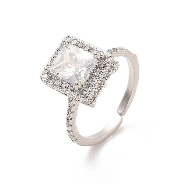 Brass Micro Pave Cubic Zirconia Rings
