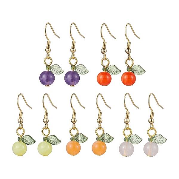 5Pairs 5 Colors Acrylic Dangle Earrings