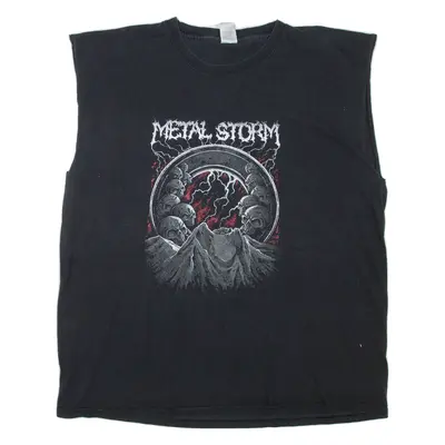 FRUIT OF THE LOOM Metal Storm Mens Vest Black Sleeveless 2XL