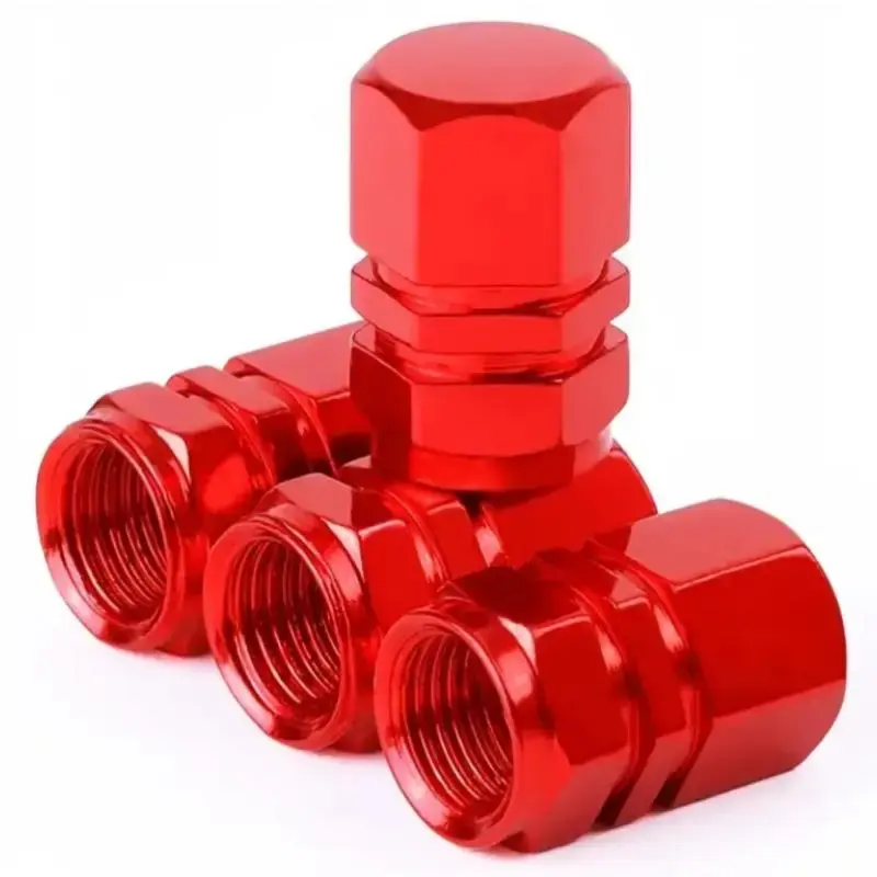 Car Tire Valve Caps, 4 Counts Universal Aluminum Alloy Tires Valves, Portable Dust Proof Tire Valves Suitable for Cars, Bicyc...