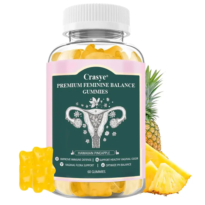 Premium Feminine Balance Gummies PH BalanceHealth Gummies Probiotics Hawaiian Pineapple Female Gummies for Women Private Area...