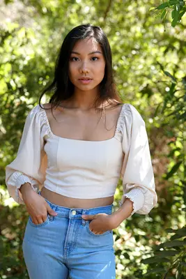 Liv Crop Top | Solid | Size: L | Color: Coconut Milk