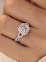 Elegant Rhinestone Decorated Ring,  Fashion Accessories for Wedding Engagement, Daily Clothing Decor, Trendy Exquisite for An...