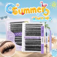 DIY Lash Extension Kit Volume Lash Clusters 50D+60D D Curl Individual Lashes Lash Clusters Kit Thick Eyelash Extension Kit 28...