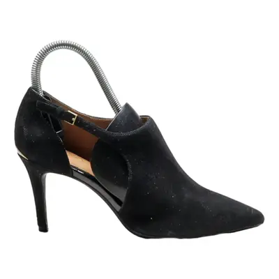 CALVIN KLEIN Ankle Strappy Heels Black Leather Womens UK 4