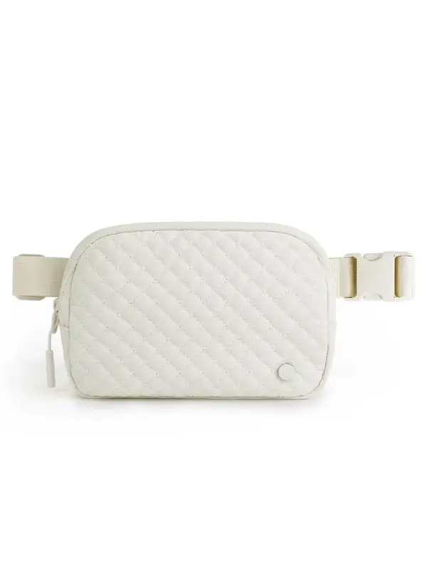 Women's Solid Color Quilted Belt Bag, Fashionable Crossbody Fanny Pack for Women, Casual Versatile Waist Bag with Adjustable ...