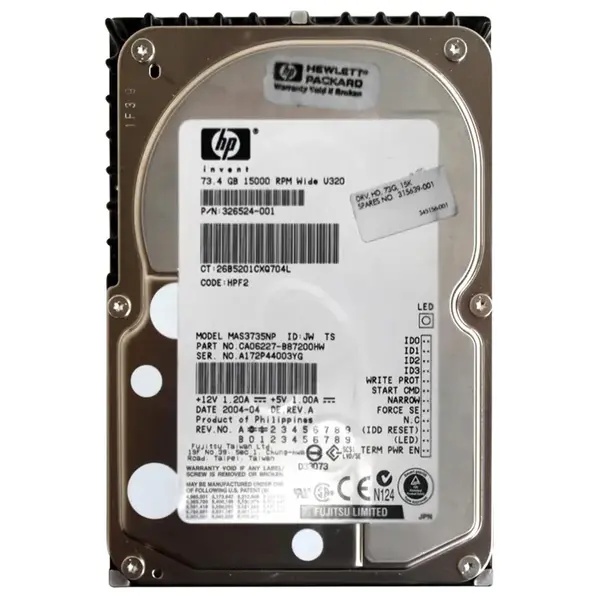 315639-001 HP 72.8GB Ultra-320 SCSI 15000 3.5-inch Hard Drive