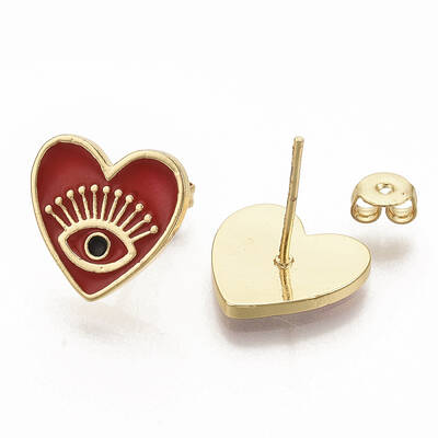 Brass Enamel Stud Earrings