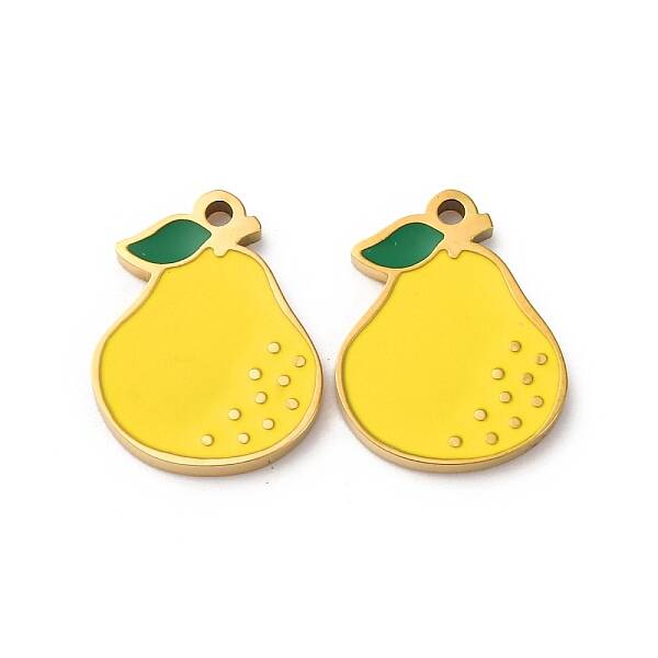 Fruit Seris 304 Stainless Steel Enamel Charms